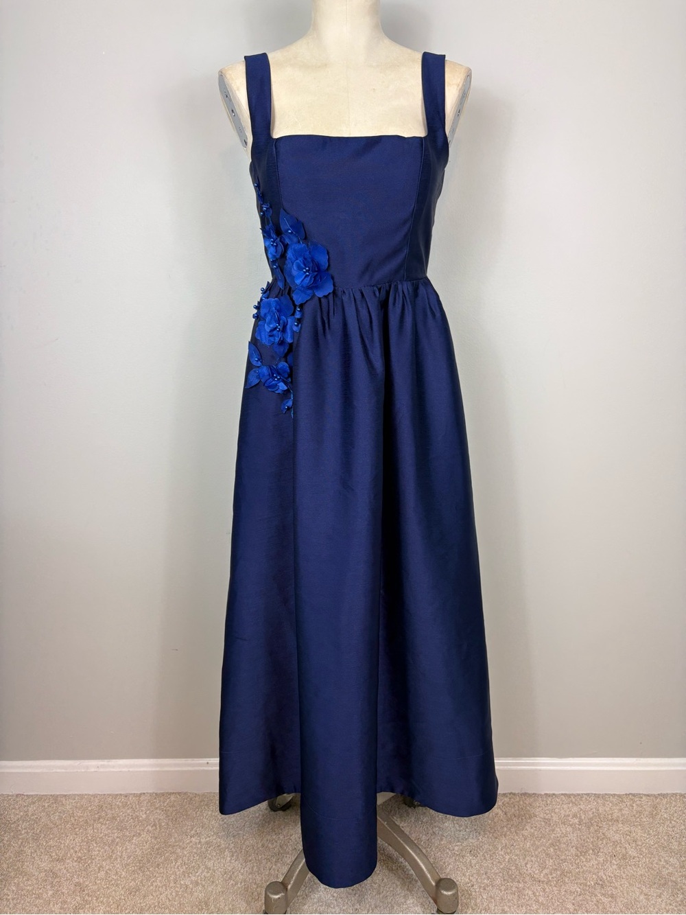 Tuckernuck Dupioni Esme Dress Sz XS Navy Modified